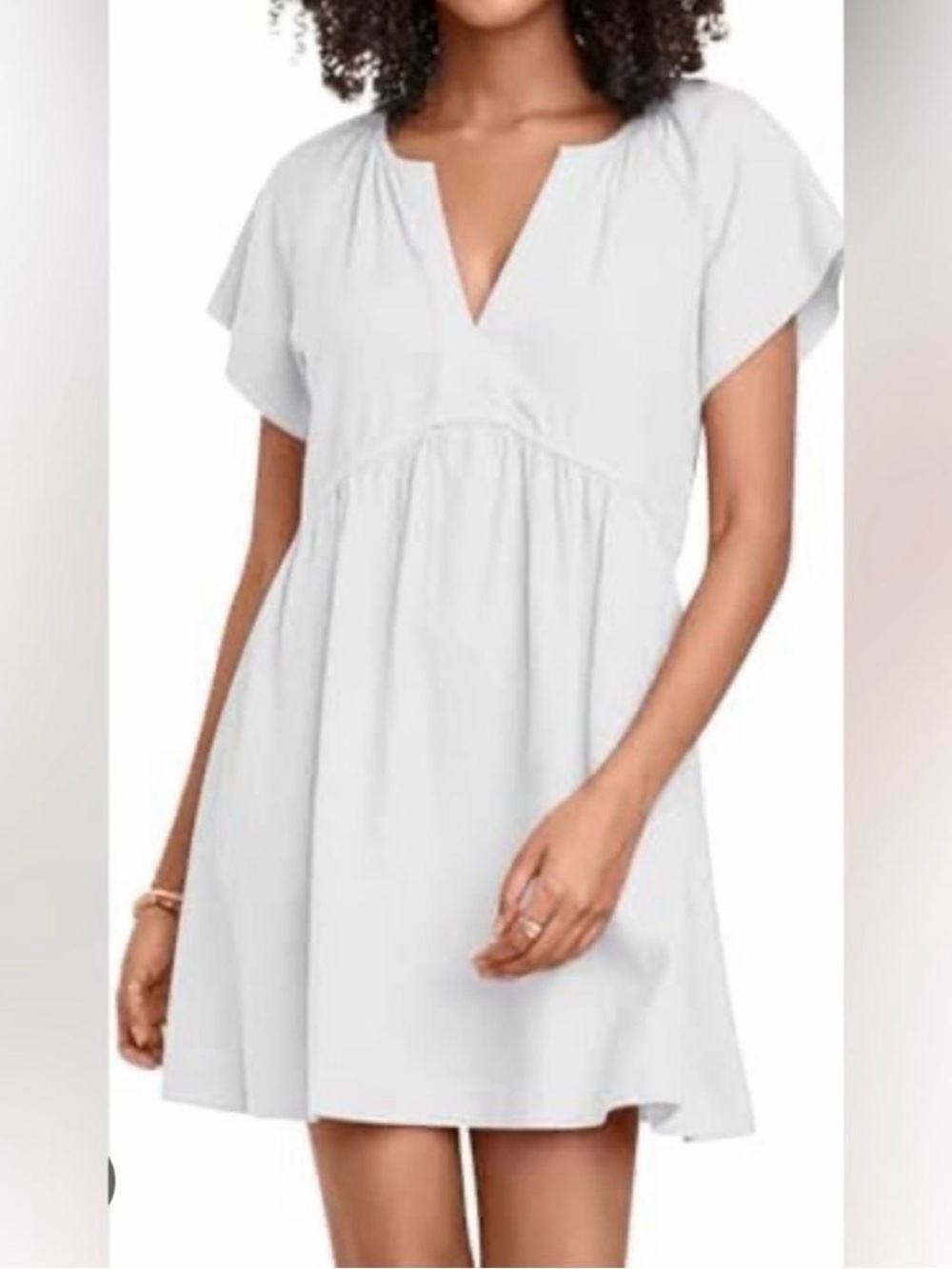 White Babydoll Mini Dress - S